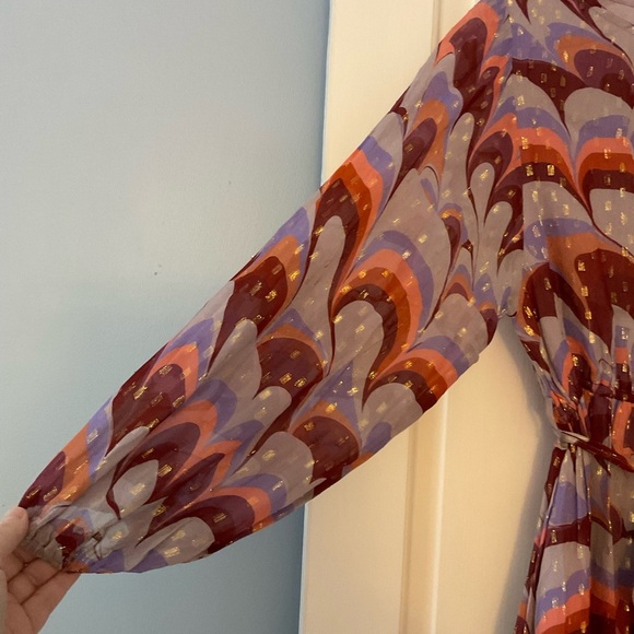 Oliphant FLIRTY SHORT DRESS- VENICE COGNAC Metallic Size S NWT Party Cocktail - Picture 6 of 15